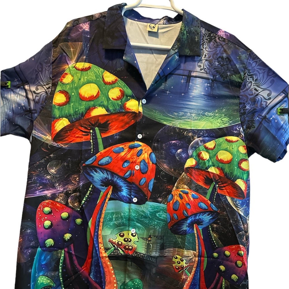 Mind the Mushroom, a 3xl short sleeve casual shirt.